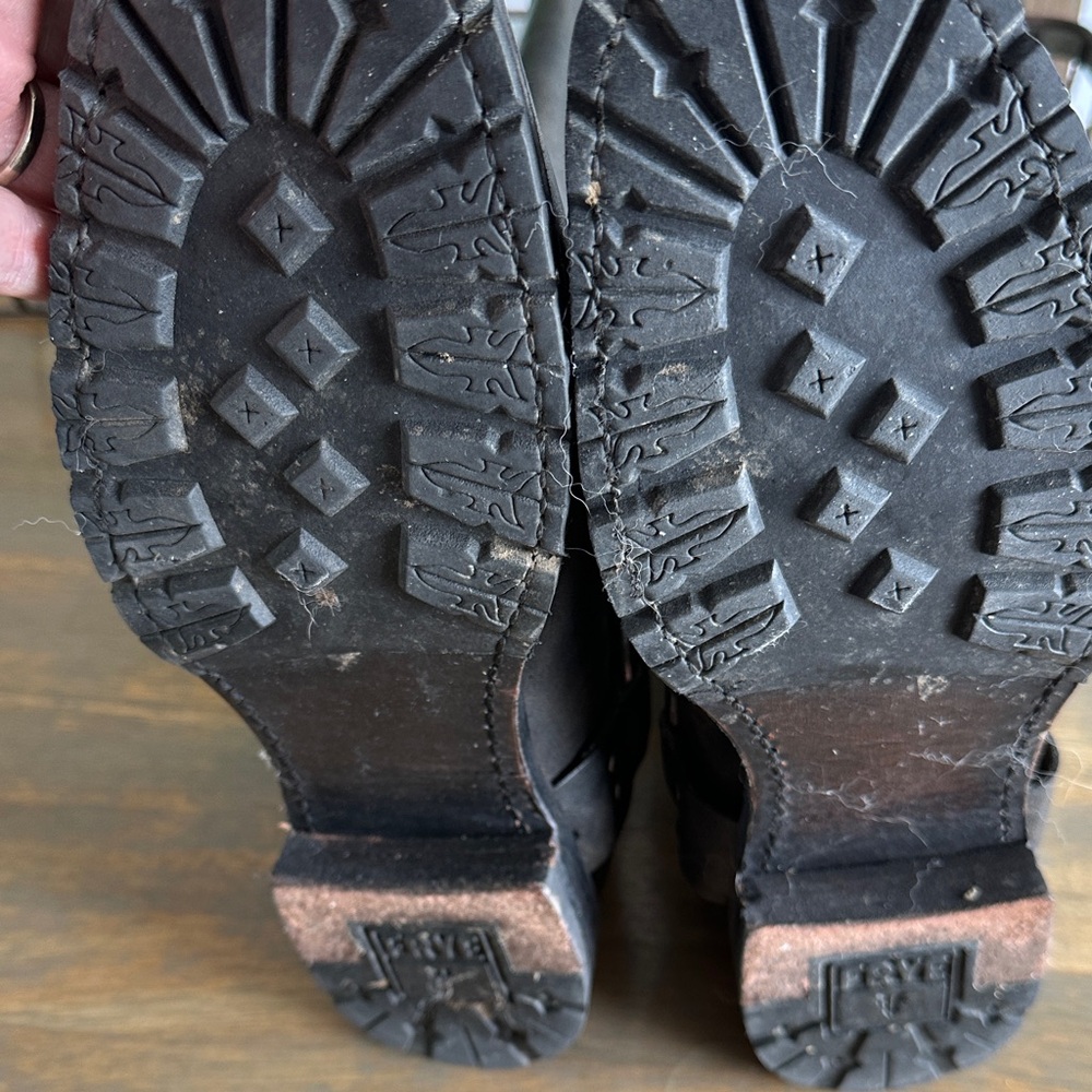 Frye Black Leather Combat Boots - Picture 2 of 7